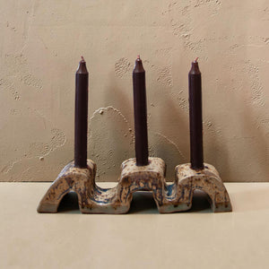 Wavy Ceramic Candleholder by Hannah Lessnick
