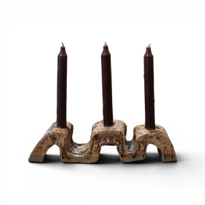 Wavy Ceramic Candleholder by Hannah Lessnick