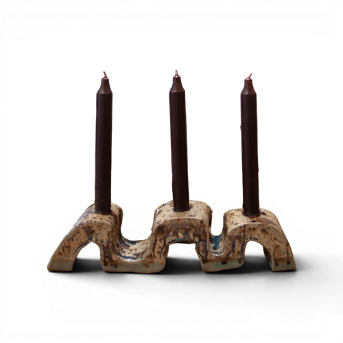 Wavy Ceramic Candleholder by Hannah Lessnick