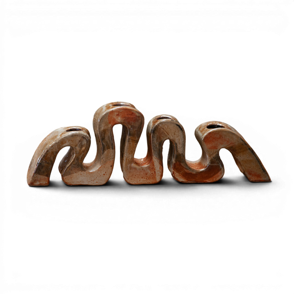 Wavy Ceramic Candleholder by Hannah Lessnick