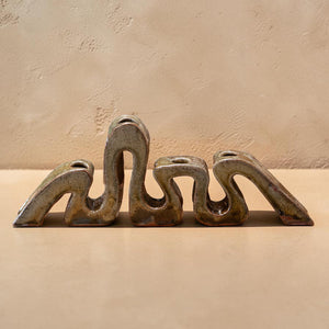 Wavy Ceramic Candleholder by Hannah Lessnick