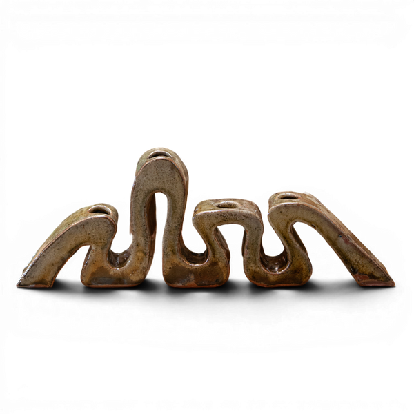 Wavy Ceramic Candleholder by Hannah Lessnick
