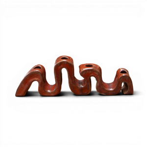 Wavy Ceramic Candleholder by Hannah Lessnick