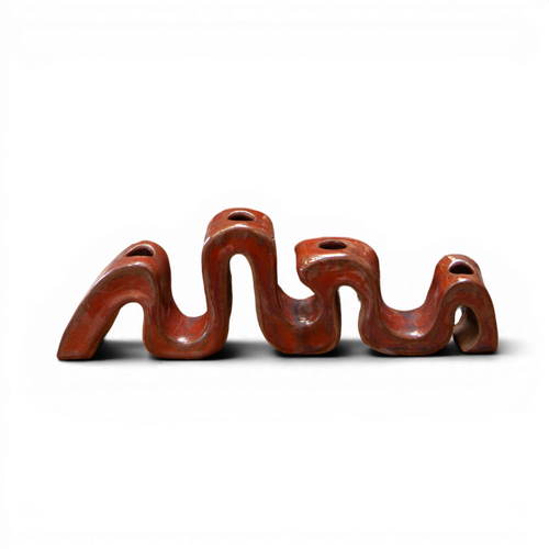 Wavy Ceramic Candleholder by Hannah Lessnick
