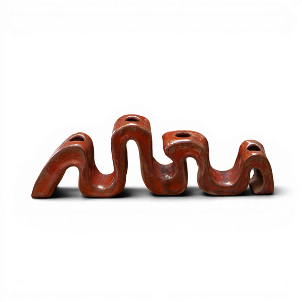 Wavy Ceramic Candleholder by Hannah Lessnick