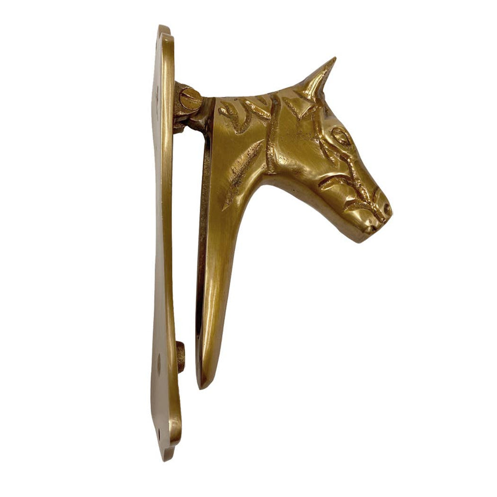Antiqued Brass Horse Head Door Knocker | 6” | Home Accents