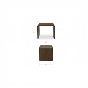 C-Shaped Side Table Dark Brown