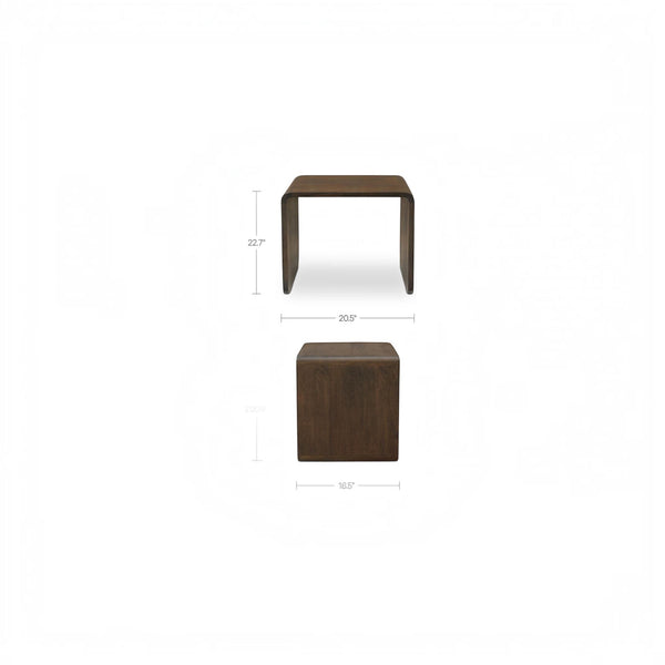 C-Shaped Side Table Dark Brown