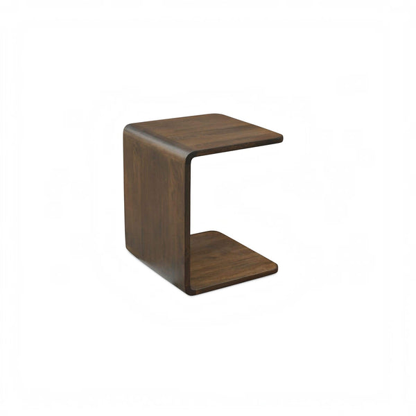 C-Shaped Side Table Dark Brown