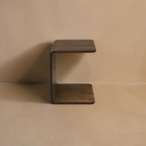 C-Shaped Side Table Dark Brown