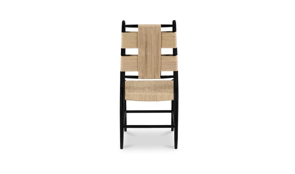 Pair of Mango Wood Dining Chairs with Cord-Wrapped Back