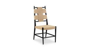 Pair of Mango Wood Dining Chairs with Cord-Wrapped Back