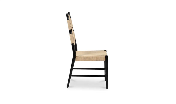 Pair of Mango Wood Dining Chairs with Cord-Wrapped Back