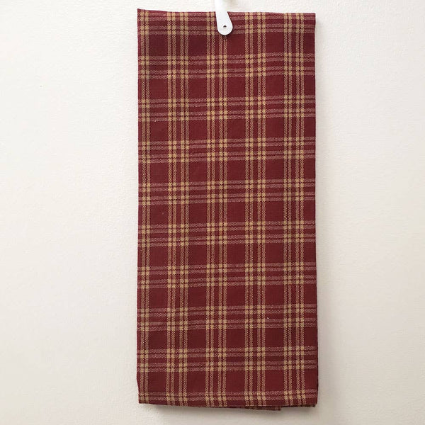 Tea Towel - Red Kitchen Towel With Tan Lines