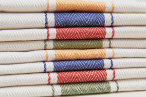 Classic Italian Kitchen Towel - Herringbone Blue