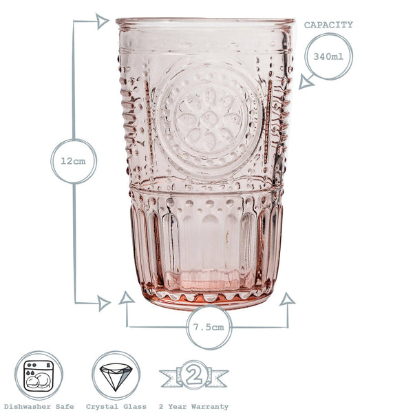 Bormioli Rocco Romantic Highball Glasses - 340ml