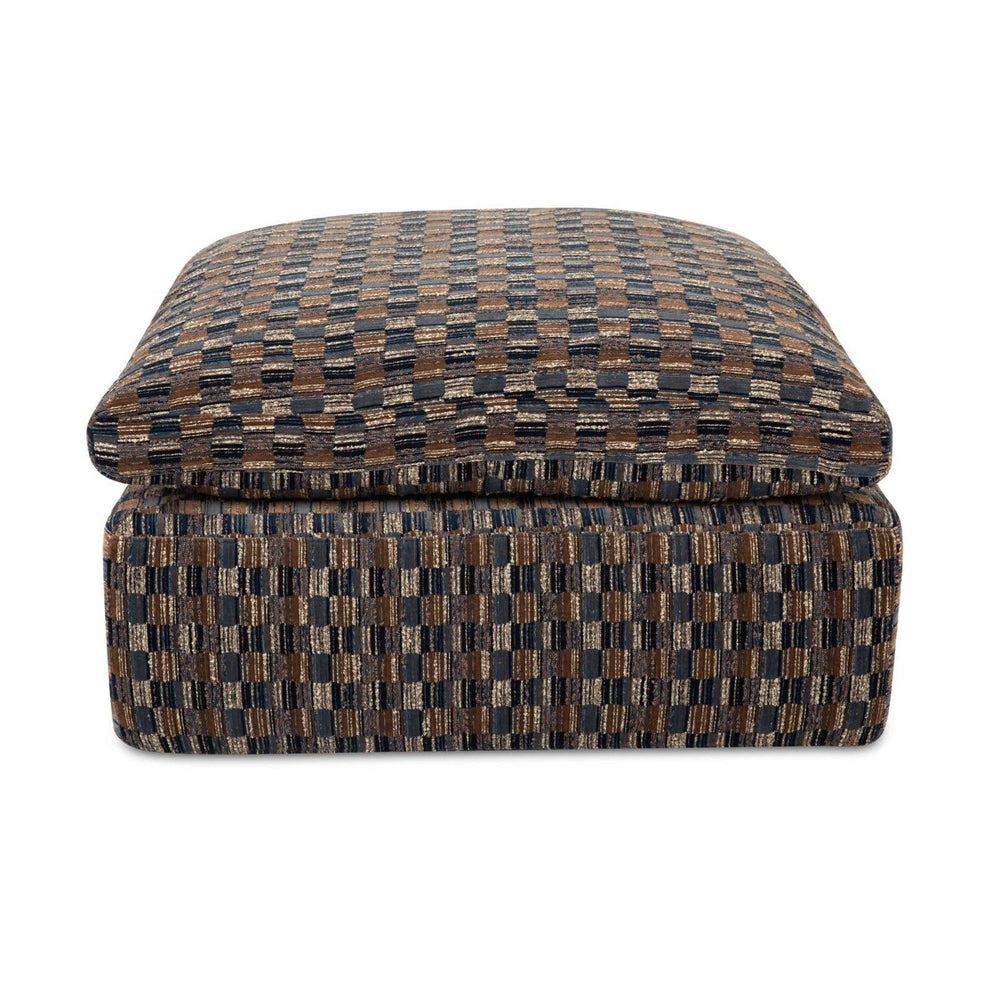 Cates Ottoman, Navy and Brown