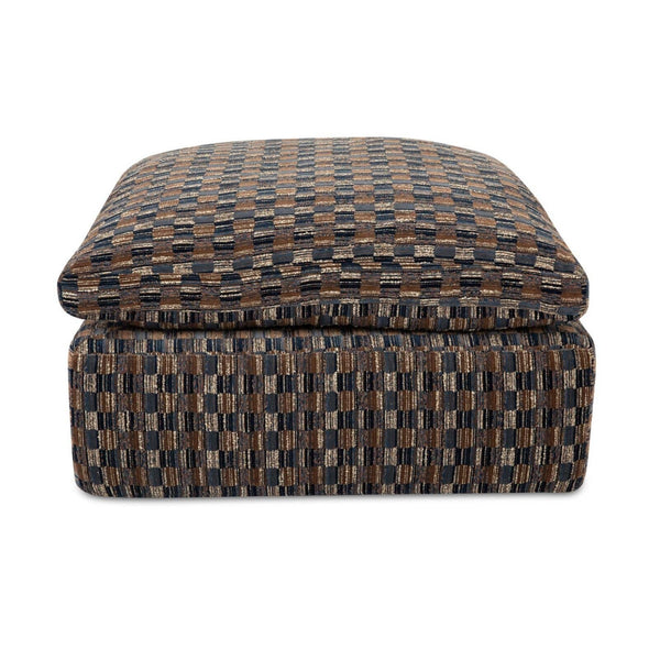 Cates Ottoman, Navy and Brown