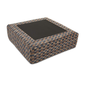 Cates Ottoman, Navy and Brown