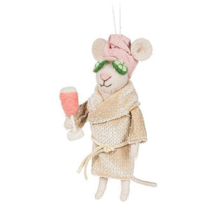 Spa Mouse with Cucumbers Ornament