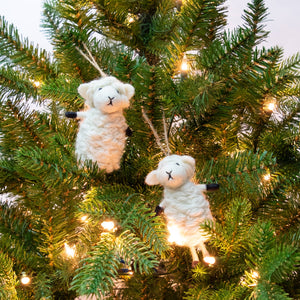 Standing White Sheep Ornament