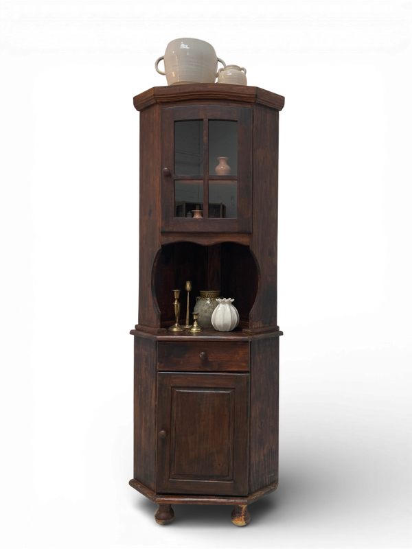 Vintage Wooden Corner Cabinet