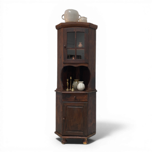 Vintage Wooden Corner Cabinet