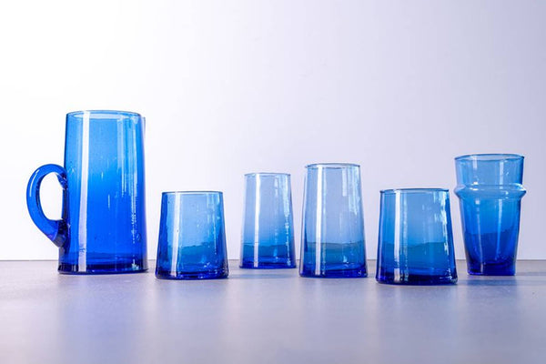 Blue Moroccan Beldi Glassware