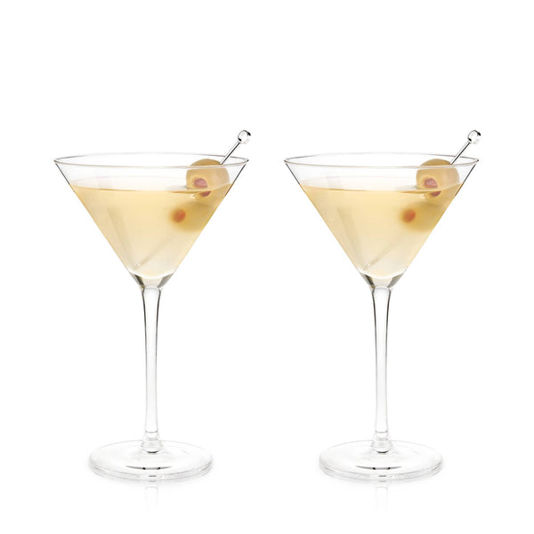 Raye™ Stemmed Crystal Martini Glasses Set of 2