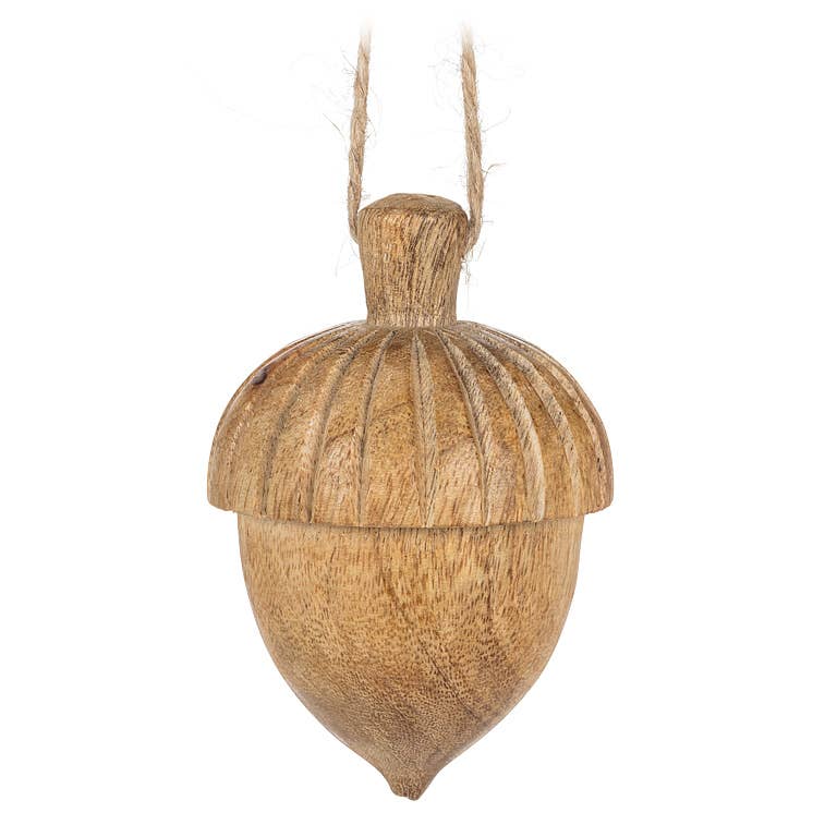 Carved Acorn Ornament