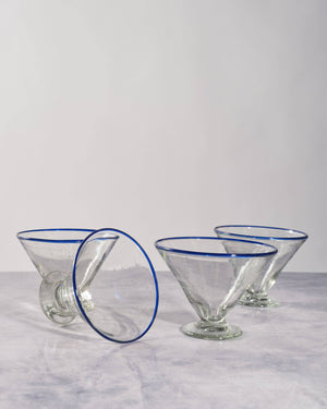 Blue Rim Margarita Glass, Glassware Cocktail, Barware