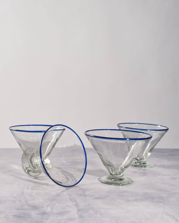 Blue Rim Margarita Glass, Glassware Cocktail, Barware