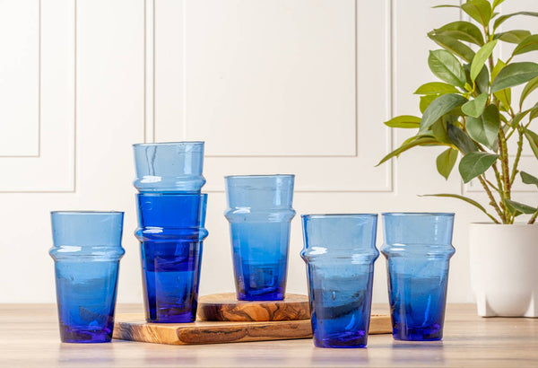 Blue Moroccan Beldi Glassware