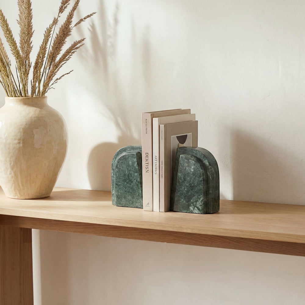 Carved Marble Bookends Set of 2