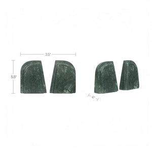 Carved Marble Bookends Set of 2
