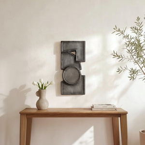 Charcoal Modernist Wall Sculpture