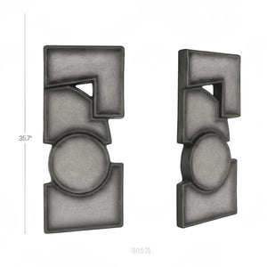 Charcoal Modernist Wall Sculpture