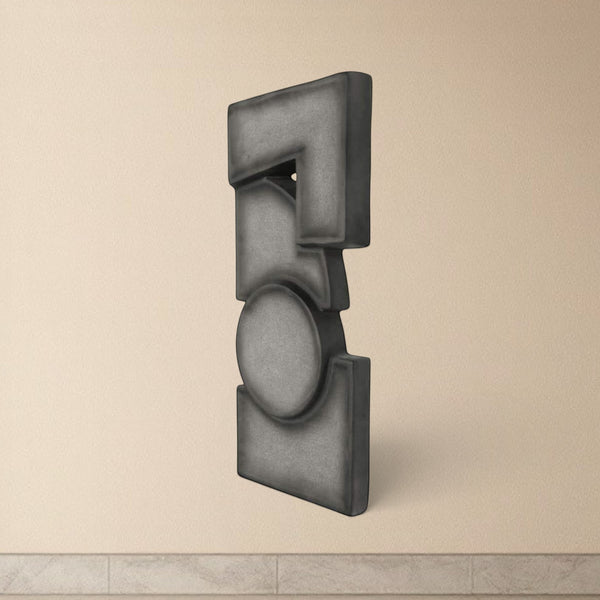 Charcoal Modernist Wall Sculpture