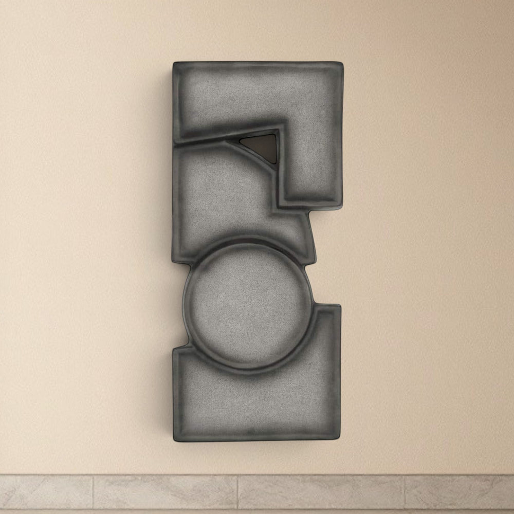 Charcoal Modernist Wall Sculpture