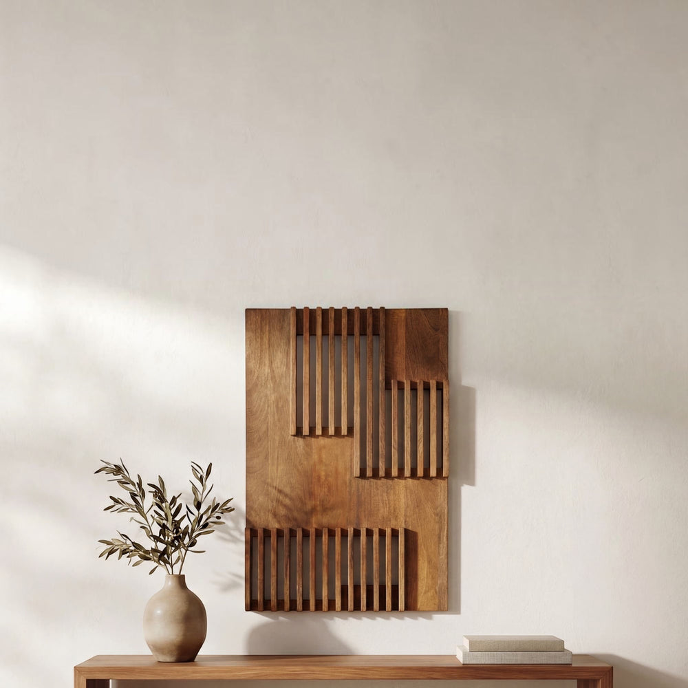 Cutout Geometric Wall Art Brown