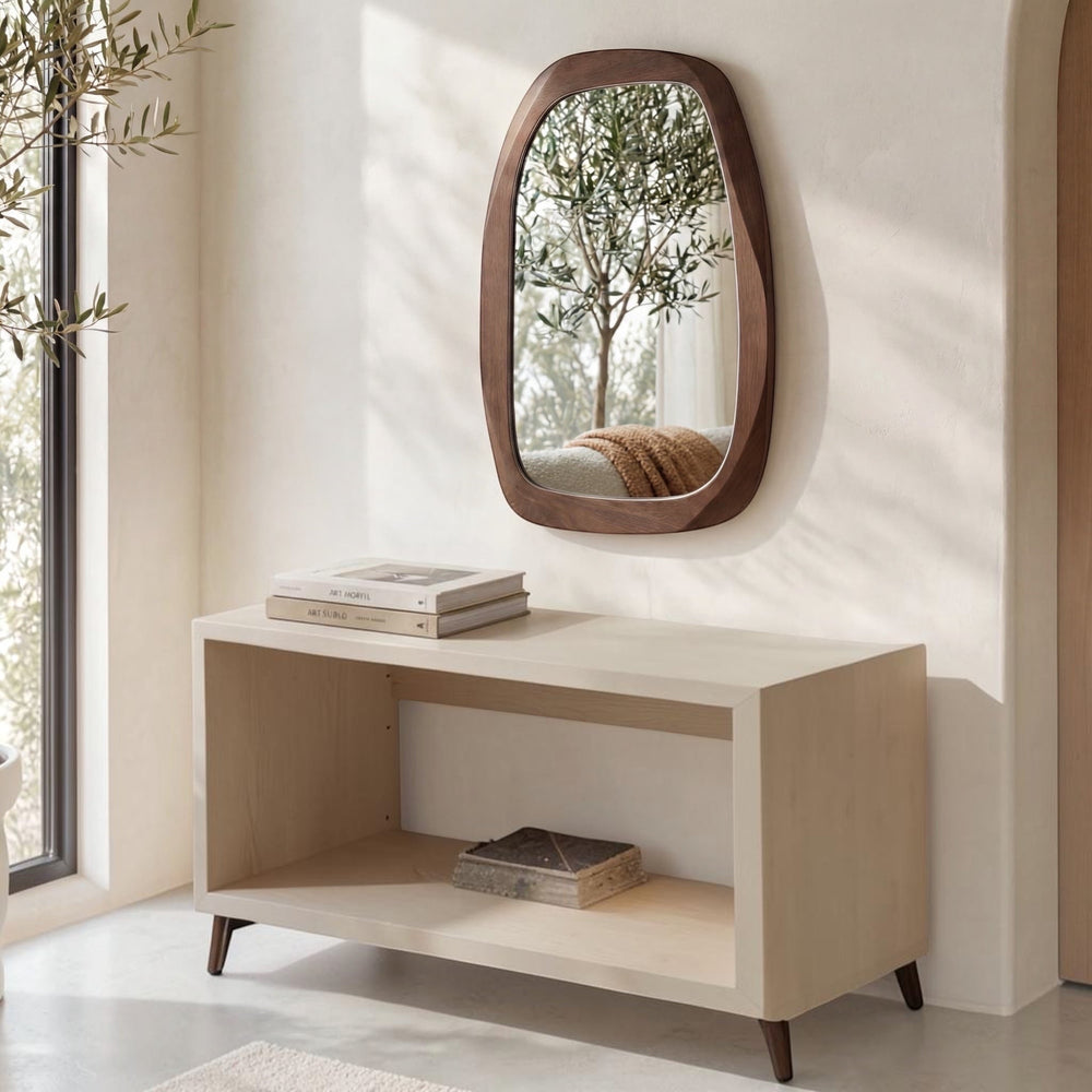 Freeform Oval Mirror Brown