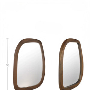 Freeform Oval Mirror Brown