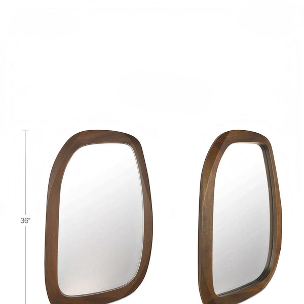 Freeform Oval Mirror Brown