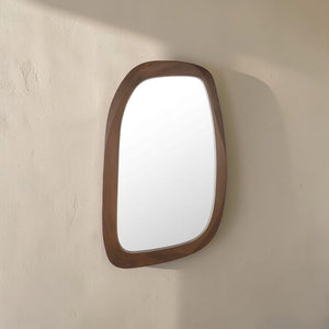 Freeform Oval Mirror Brown
