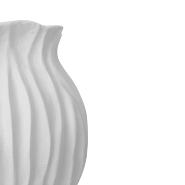 Ruffled Petal Vessel White 14in