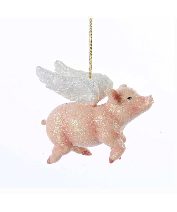 Resin Flying Pig Ornament