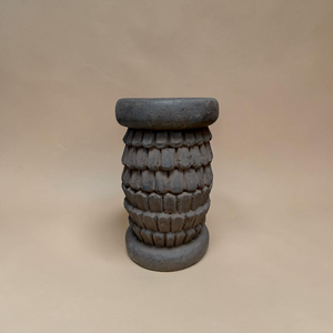 African Side table with Carved Base - Large