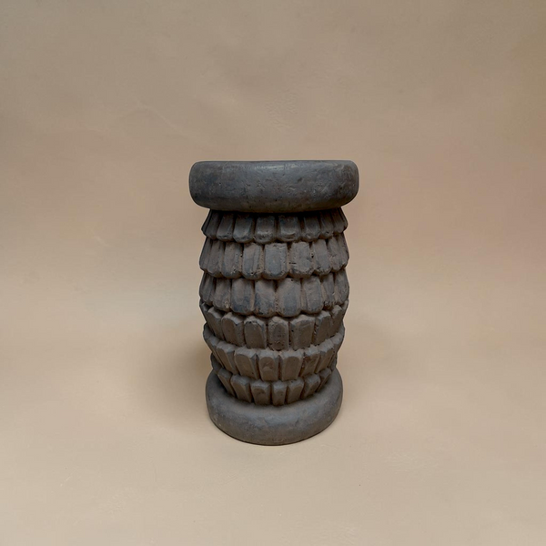 African Side table with Carved Base - Large