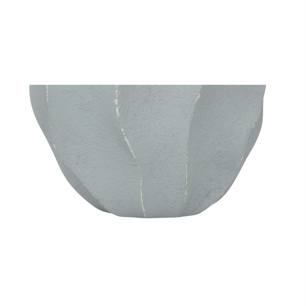 deKor light blue wavy ripple decorative vessel made from Ecomix with a textured sculptural finish