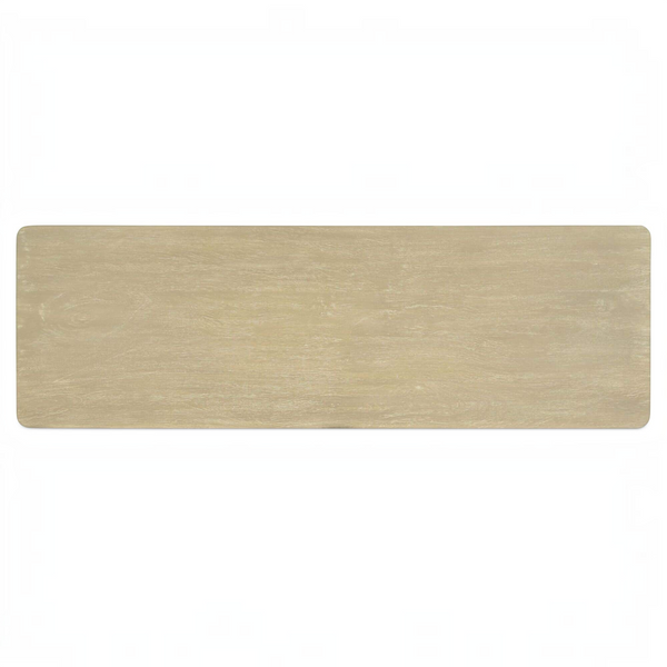 Top view of the deKor Scalloped Edge Sideboard in a natural wood finish with visible grain patterns.